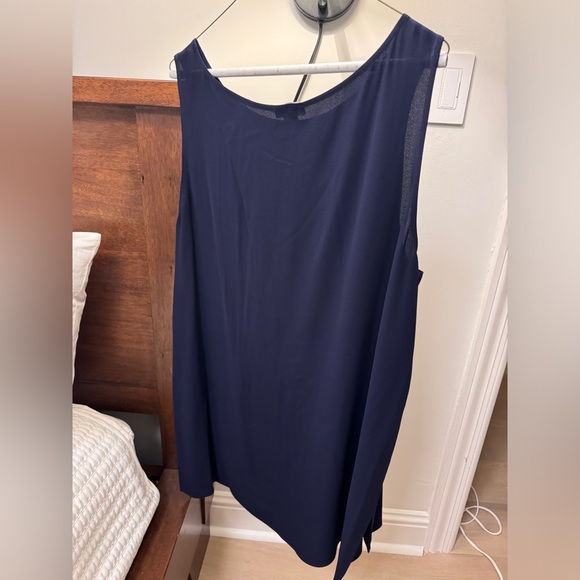 Eileen Fisher Navy Blue Silk Top XL - Picture 2 of 3